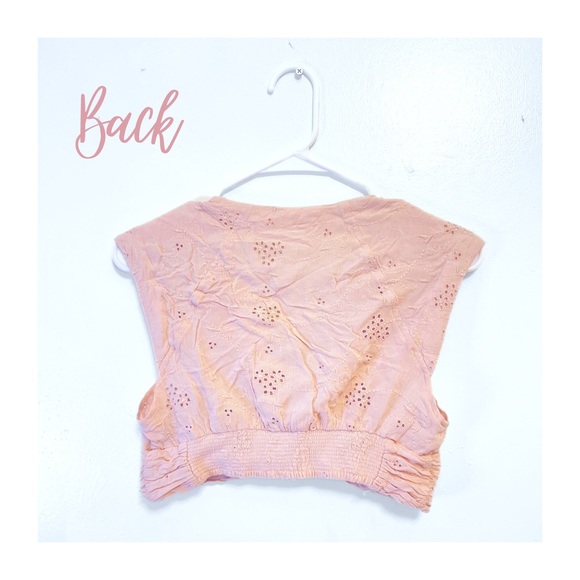 Skylar + Madison ring detail pink eyelet crop top - Picture 2 of 2